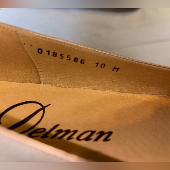 NEW Iconic Delman Rare Vintage Womens 10 Patina Bronze Leather Ballet Flats nwot - Picture 4 of 6